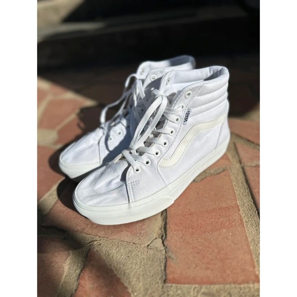 Vans Sk8-Hi All True White Canvas High Top Sneakers Women’s 9 / Men's 7.5